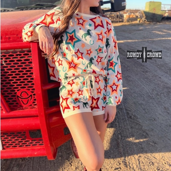 Rowdy Crowd Other - NWT by Rowdy Crowd Way Out West Lounge Set! horse and star print Size’s S,M & L